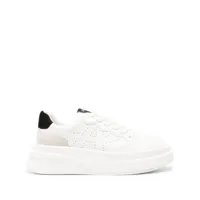 ash perforated-logo low-top sneakers - blanc