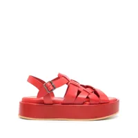 moma sandales arizona en cuir - rouge