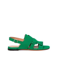 santoni sandales à détails de franges - vert