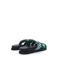 hermès pre-owned sandales chypre en daim - vert