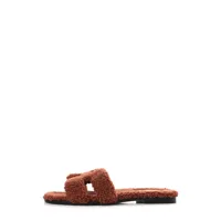 hermès pre-owned sandales ff texturées monogrammées - marron