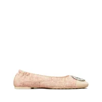 tory burch ballerines claire double t - rose