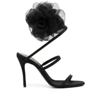 magda butrym sandales spiral à appliqué fleur - noir