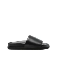 off-white sandales en cuir à logo embossé - noir