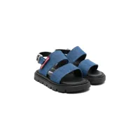 dsquared2 kids sandales en jean à étiquette logo - bleu