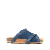 see by chloé sandales en jean à bords francs - bleu
