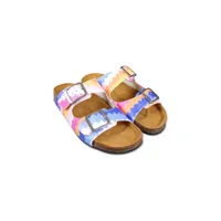 missoni kids sandales en cuir à imprimé zigzag - bleu