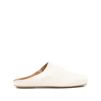 uma wang square-toe leather slippers - blanc