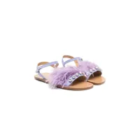 marni kids sandales en cuir à ornements de strass - violet