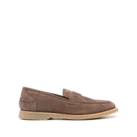 peserico penny-slot suede loafers - marron