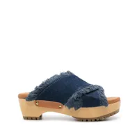 see by chloé sandales en jean à bords francs 60 mm - bleu