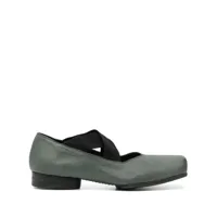 uma wang square-toe leather ballerina shoes - vert