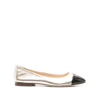 tod's metallic-leather ballerina shoes - or