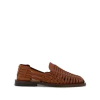 brunello cucinelli woven leather sandals - marron