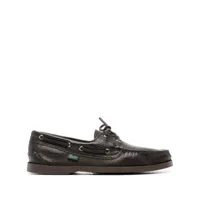 paraboot grained-leather boat shoes - marron
