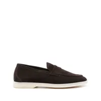scarosso luciana suede penny loafers - marron