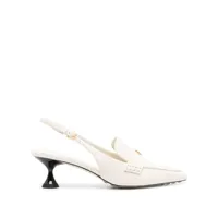 tory burch 60mm slingback leather pumps - tons neutres