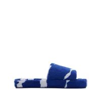burberry chaussons snug en tissu éponge - bleu