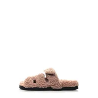 hermès pre-owned chypre shearling sandals - marron