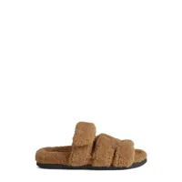 hermès pre-owned chypre shearling sandals - marron