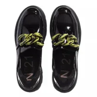 n°21 moccassin & ballerine, loafers patent leather en noir - pour dames
