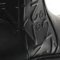 n°21 bottes & bottines, combat boots embossed logo en noir - pour dames