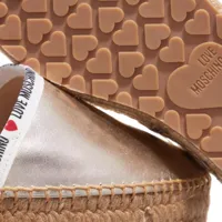 love moschino espadrilles, rope en or - pour dames