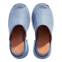 ganni sandales, retro flatform wedge mule en bleu - pour dames