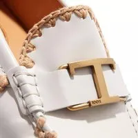 tod's moccassin & ballerine, leather loafers en blanc - pour dames