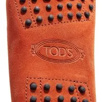 tod's moccassin & ballerine, gommino driving loafers suede en orange - pour dames