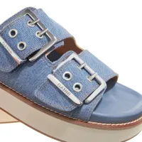 ganni sandales, plateau sandals wide welt chunky en bleu - pour dames
