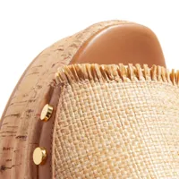 coccinelle slippers & mules, wedge straw effect fabric en beige - pour dames