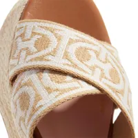 coccinelle sandales, wedge smooth leather en beige - pour dames