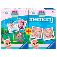 ravensburger cry babies 3 puzzles+memory multipack multicolore