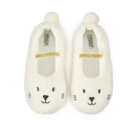 chaussons ballerines chauds peluche broderie lapin