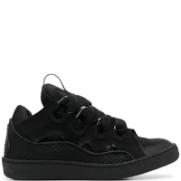 lanvin - mens low-top curb zig zag-laces sneakers black uk 6