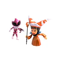 mighty morphin power rangers ninja pack 2 figurines metallic rita vs pink ranger 8 cm