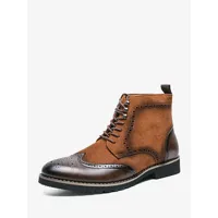 bottes pour hommes chelsea bottines marron en cuir pu chaussure