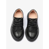 chaussures habillées pour garçon brogue noir bout rond à lacets chaussures de fête formelles