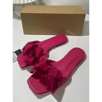 sandales à glissière pour femmes chic fleurs microfibre bout ouvert chaton talon pantoufles