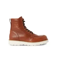 tommy hilfiger bottes th american warm leather boot fm0fm04668 marron
