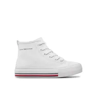 tommy hilfiger sneakers high top lace-up sneaker t3a9-33188-1687 m blanc