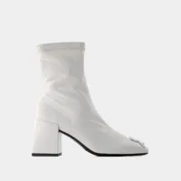 bottines heritage vinyl - courreges - cuir - dirty white