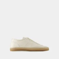 sneakers linoleum basic - lemaire - cuir - clay blanc