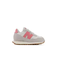 new balance enfant 237 bungee en gris/rose, synthetic, taille 25.5