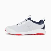 puma chaussures de golf fusion pro homme, blanc/bleu/rouge