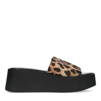 sandales compensées léopard - noir (maat 42)
