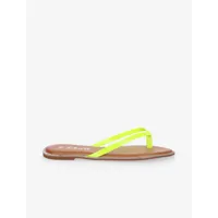 tongs �� bord strass�� - jaune fluo - femme -