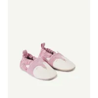 chaussons roses en cuir floqué animalier bébé fille - 6-12 m