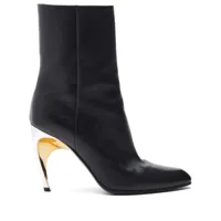 alexander mcqueen- leather heel ankle boots